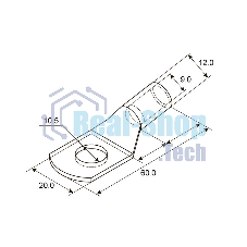 Наконечник Rexant ТМЛ 35–10–9 (35 мм²-Ø 10 мм) ГОСТ 7386-80 (в упак. 5 шт.)