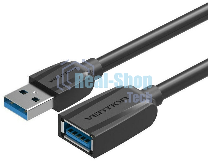 Кабель-удлинитель Vention USB 3.0 AM/AF - 1м Black Edition
