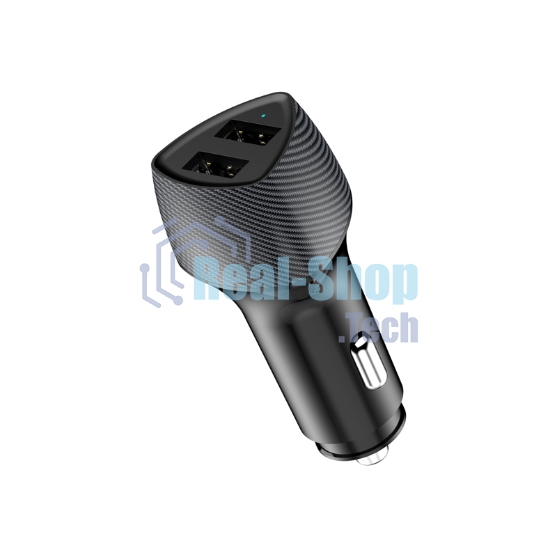 Автомобильное зарядное устройство c двумя портами Rexant (USB-A QC 3.0 + USB-A 3,1A) со световой индикацией, 18Вт, черное
