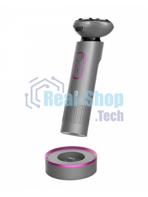 Электробритва BQ SV1008 Gray-Pink. Мощность 5 Вт/Время зарядки 90 минут/Время беспроводной работы 90 минут/Влагозащита IPX6/Электропитание 110-240 В, 50-60 Гц/Ротационная головка бритвы/Мощный мотор/Индикатор заряда батареи/Портативная база для подзарядки/3 насадки в комплекте