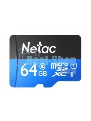 Флеш карта microSDHC 64Gb Netac P500 NT02P500STN-064G-R (с SD адаптером) 80Mb/s