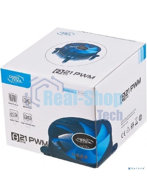 Кулер для процессора DEEPCOOL THETA 21 PWM черный/синий, 92 мм, алюминий, 2400 об/мин, 33.4 дБ, 4 pin, 95 Вт, 60.5 мм