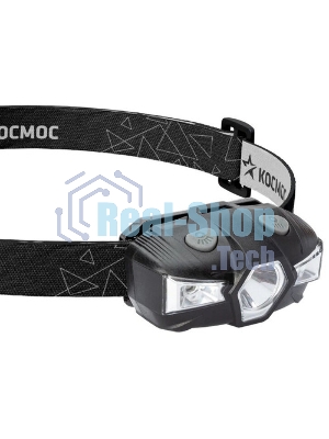 Фонарь налобный 1Вт LED+красн. 1xAA (R6) корпус ABS-пластик регулируемый эласт. ремешок КОСМОС KOC517B