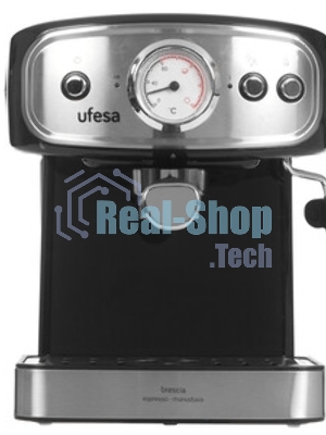 Кофеварка рожковая Ufesa CE7244 BRESCIA черный/серебристый, исп. кофе - молотый, 1.5 л, 850 Вт, 20 бар
