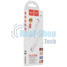 Кабель HOCO (6931474783264) силикон 1м USB 3.0A PD 60W для Type-C Type-C белый 1 м