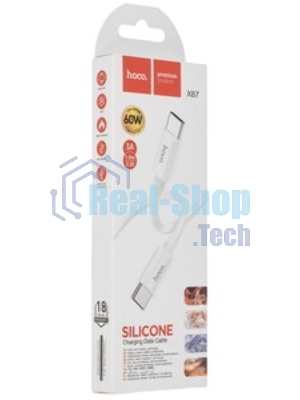 Кабель HOCO (6931474783264) силикон 1м USB 3.0A PD 60W для Type-C Type-C белый 1 м