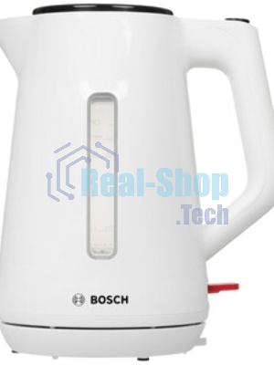 Электрочайник Bosch TWK1M121 белый, 1.7 л, 2400 Вт, скрытый нагревательный элемент
