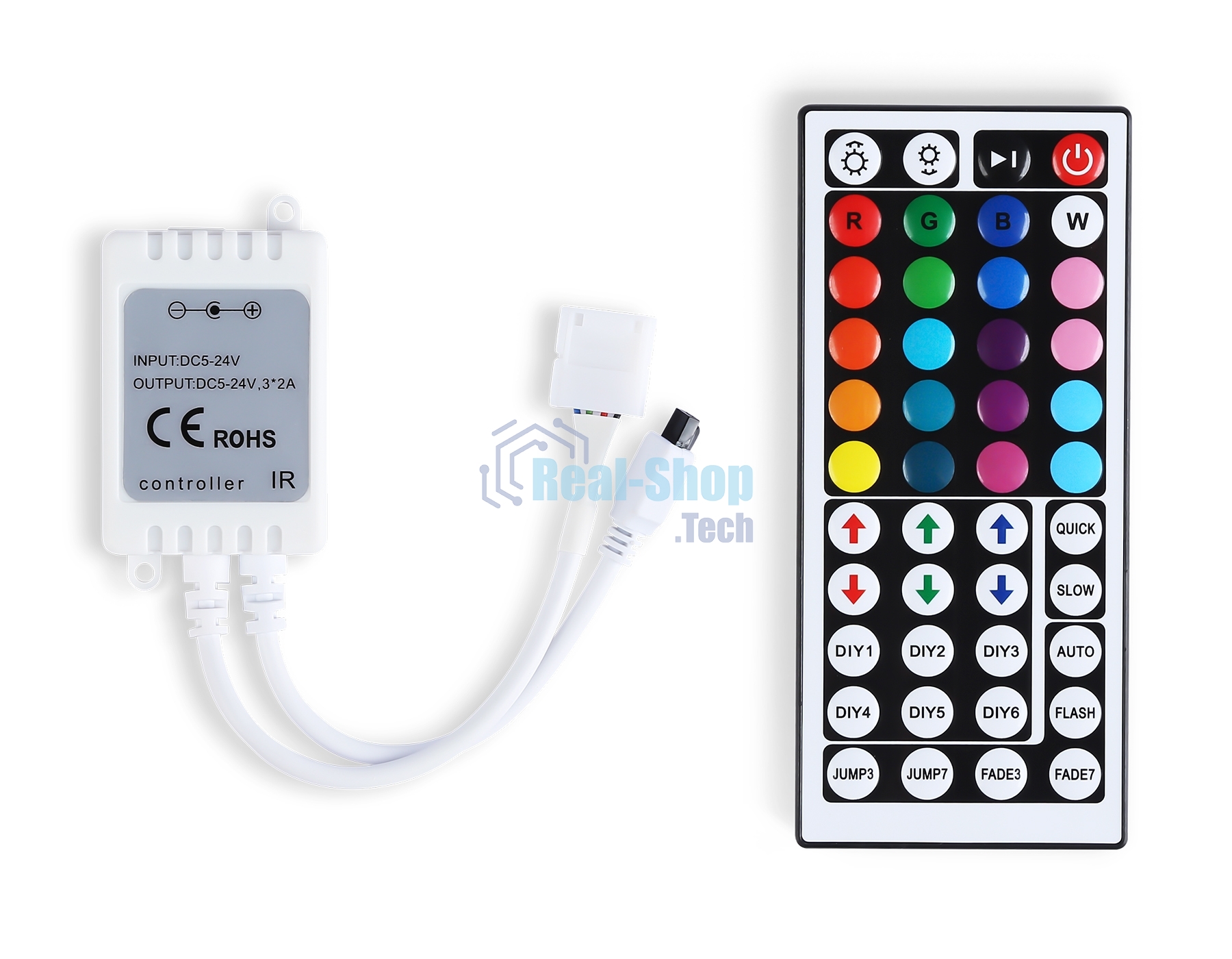 Контроллер GS11251 RGB 6A 12V 72W/ 24V 144W (ПДУ ИК CR2025)