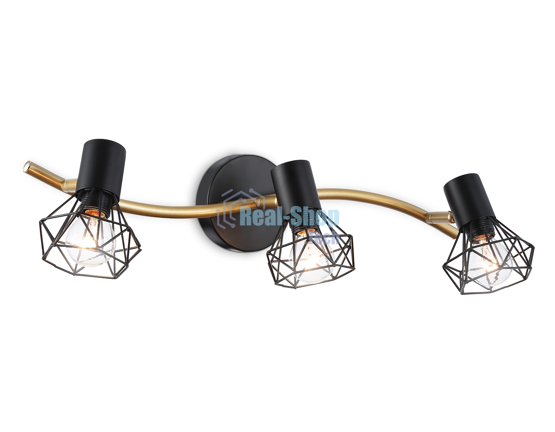 Светильник Ambrella light TR8657/3 BK/GD черный/золото E14/3 max 60W 550*100*185