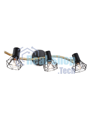 Светильник Ambrella light TR8657/3 BK/GD черный/золото E14/3 max 60W 550*100*185