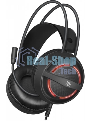 Гарнитура Defender Dexter RG чёрный, проводная, USB / 2 x mini jack 3.5 мм, подсветка