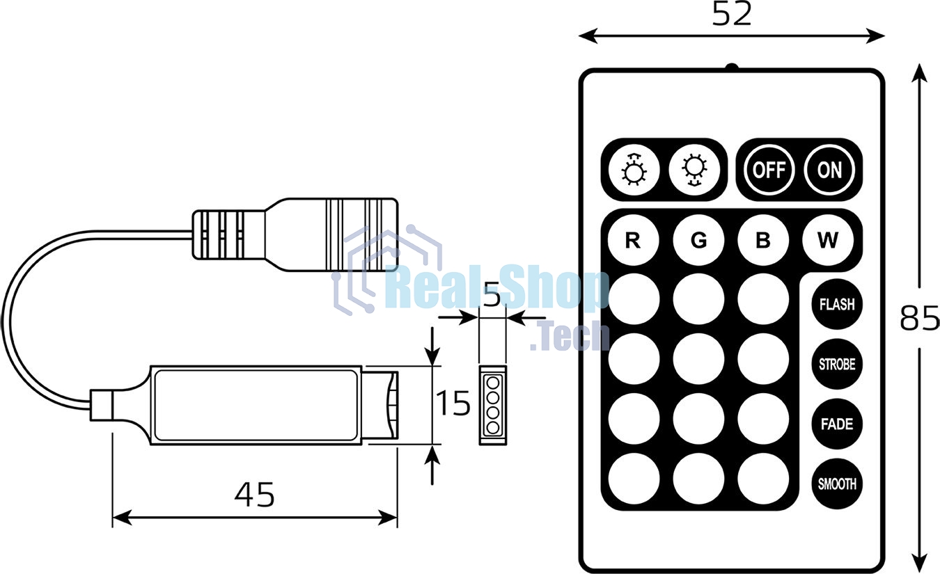 Контроллер RGB Gauss Basic для ленты LED 12V 72W 1/200