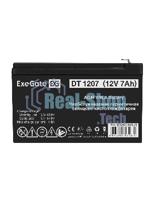 Аккумуляторная батарея ExeGate DT 1207 (12V 7Ah, клеммы F2)