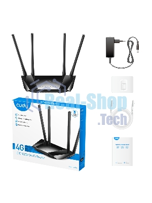 Роутер беспроводной Cudy LT400 N300 10/100BASE-TX/4G cat.4 черный