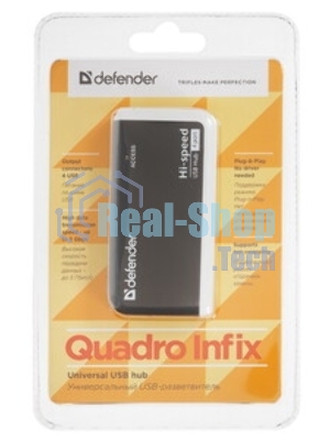 USB-разветвитель Defender QUADRO INFIX, USB 2.0 - 4 порта, USB