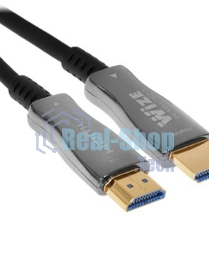 Кабель HDMI Wize AOC-HM-HM-10M оптический, 10 м, 4K/60HZ 4:4:4, v.2.0, ARC, 19M/19M, HDCP 2.2, Ethernet, черный, коробка