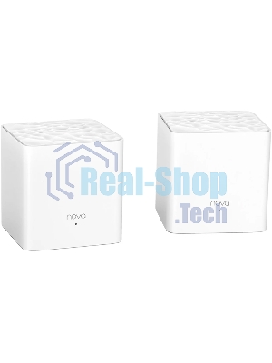 МаршрутизаторTenda nova MW3 (2 роутера) АС1200 Двухдиапазонная Wi-Fi Mesh система, 2 порта fast ethernet RJ45