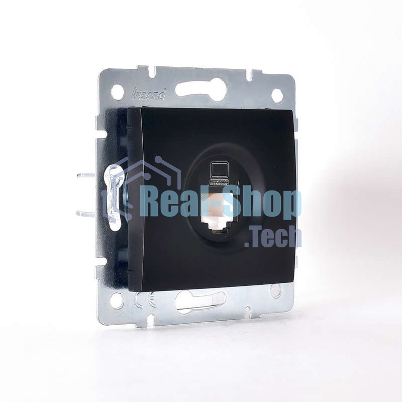 Механизм розетки компьютерн. 1-м СП KARINA RJ45 черный бархат LEZARD 707-4288-139