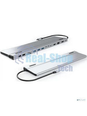 Адаптер VCOM TypeC -->3*USB3.0+2*USB2.0+VGA+RJ45+SD+TF+AUD+HDMI+DP+2*USB3.1 Data+PD