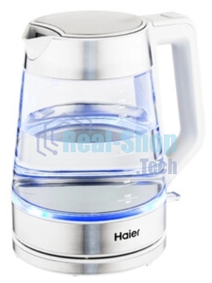Чайник электрический Haier HK-500 1.7л. 2200Вт серый/белый корпус: стекло/пластик (TD0029955RU)