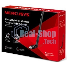 Двухдиапазонный Wi-Fi USB адаптер Mercusys MU6H AC650 высокого усиления