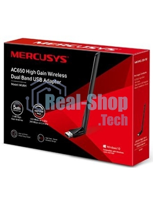 Двухдиапазонный Wi-Fi USB адаптер Mercusys MU6H AC650 высокого усиления
