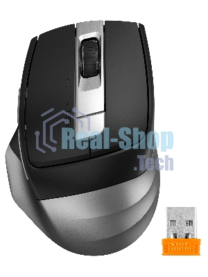 Мышь беспроводная A4Tech Fstyler FB35C серый/черный, 2000 dpi, радиоканал, Bluetooth, USB, кнопки - 6