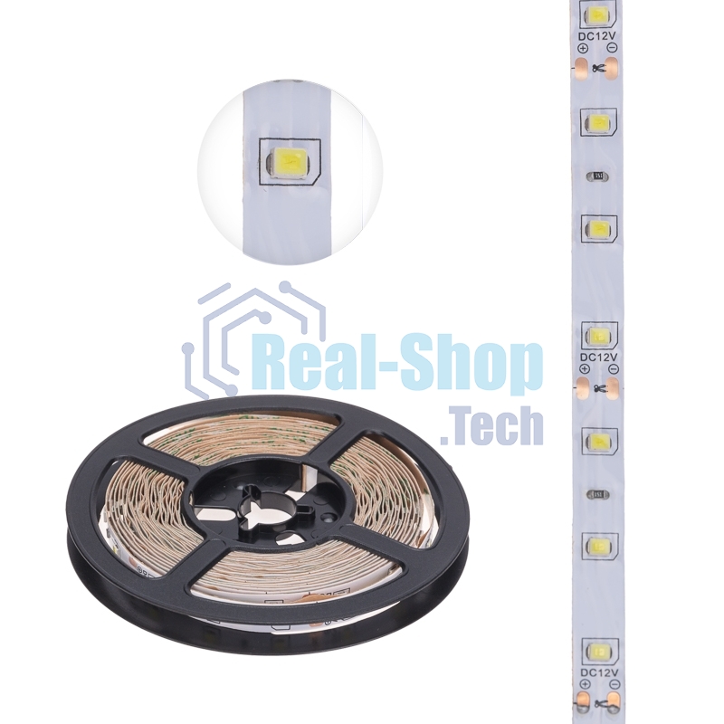 Лента светодиодная 5 м 12 В 2835 6500 К IP23 60 LED/м для БП с клеммами LAMPER