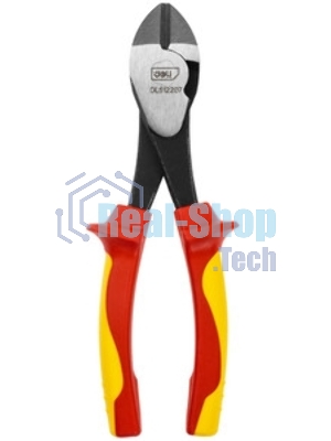 Диэлектрические усиленные диагональные бокорезы Deli DL512207 180мм, сталь Cr-V, сертификат VDE для работ под напряжением до 1000 В