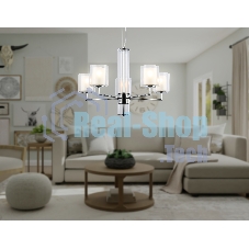 Люстра Ambrella light LH56001/5 СH/FR хром/белый матовый E14*5 max 40W D640*1260