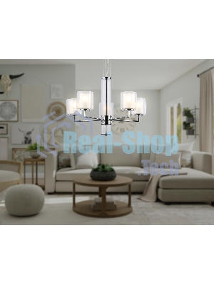Люстра Ambrella light LH56001/5 СH/FR хром/белый матовый E14*5 max 40W D640*1260