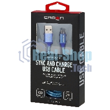 Кабель Crown USB - microUSB CMCU-3072M blue
