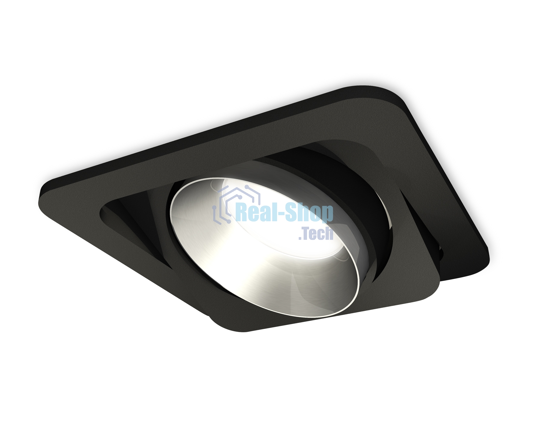 Комплект встраиваемого поворотного светильника Ambrella light XC7659023 SBK/MCH черный песок/хром матовый MR16 GU5.3 (C7659, N7033)