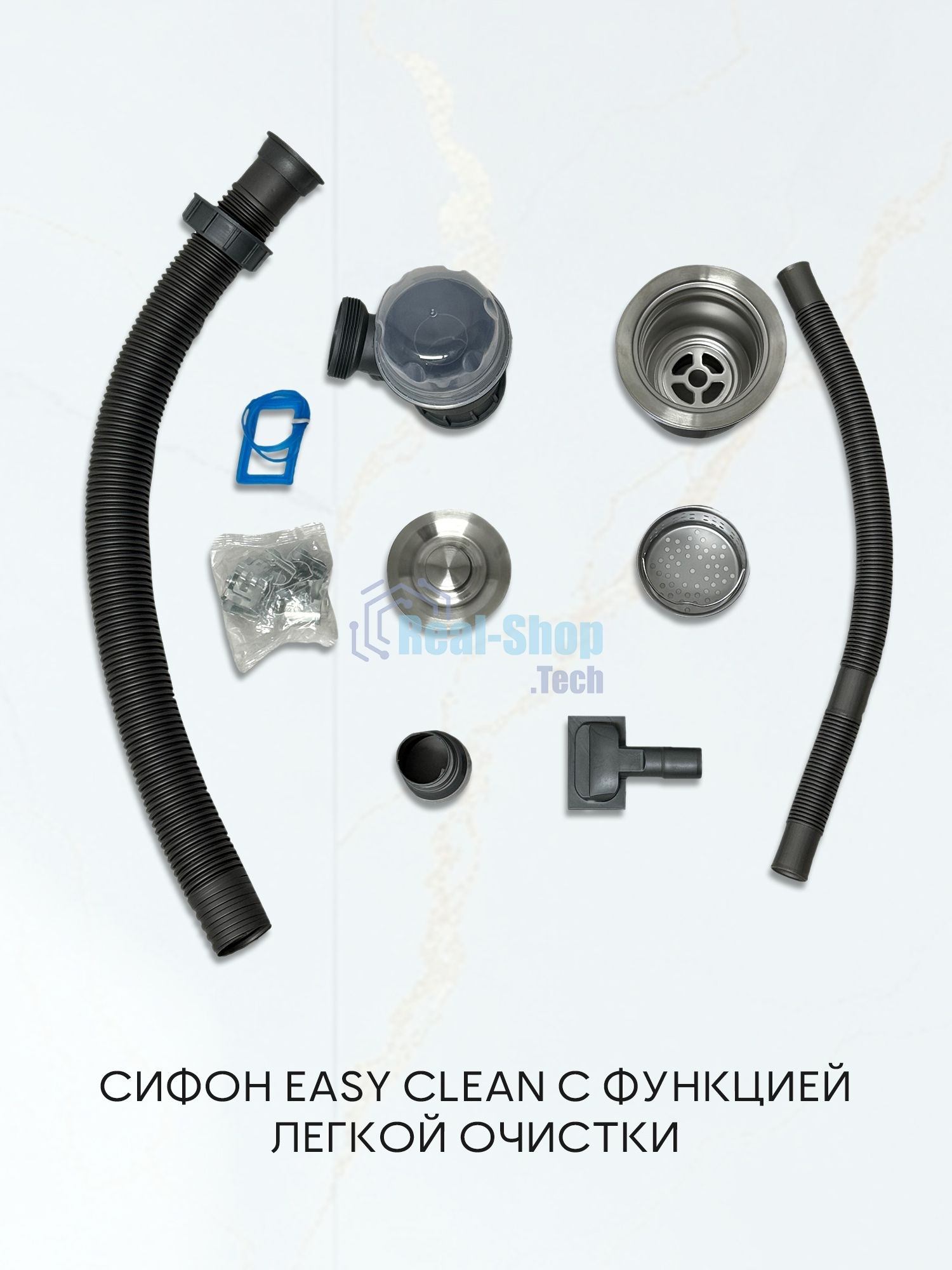 Мойка кухонная из нержавеющей стали BAU SOUL КТ5045S SATIN, сифон EASY CLEAN в комплекте.