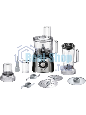 Кухонный комбайн Bosch MCM3501M 800 Вт, Скорости: 2, Блендер 1 л, Чаша 2.3 л, черный/серебристый