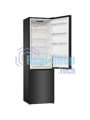 Холодильник Gorenje NRK6202EBXL4 черный матовый двухкамерный 235/96л морозилка снизу, No Frost