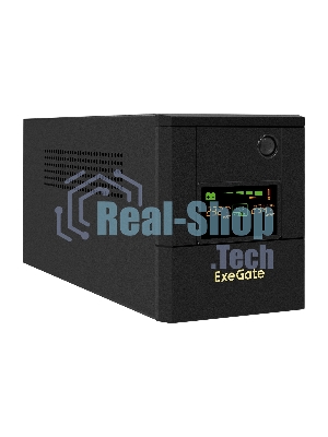 Источник бесперебойного питания ExeGate SpecialPro Smart LLB-1000.LCD.AVR.8C13 (1000VA/700W, LCD, 8*C13, батарея 12V 7.2Ah - 2 шт., металлический корпус, Black)