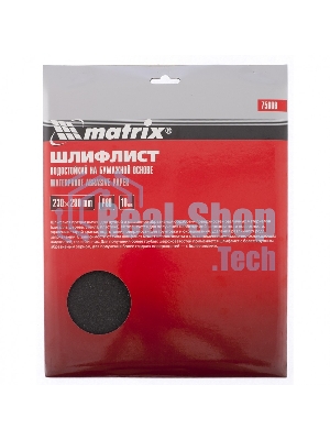 Шлифлист Matrix на бумажной основе, P 80, 230 х 280 мм, 10 шт., водостойкий