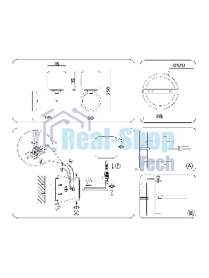 Настенный светильник Ambrella light LH53021 BS/FR латунь/белый матовый G9 max 40W 195*120*230