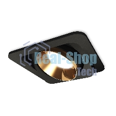 Комплект встраиваемого поворотного светильника Ambrella light XC7659024 SBK/PYG черный песок/золото желтое полированное MR16 GU5.3 (C7659, N7034)