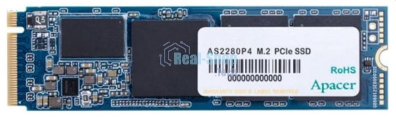 Накопитель SSD Apacer AS2280P4, 512Gb, M.2 2280, PCIe 3.0 x4, NVMe, R/W 2100/1500