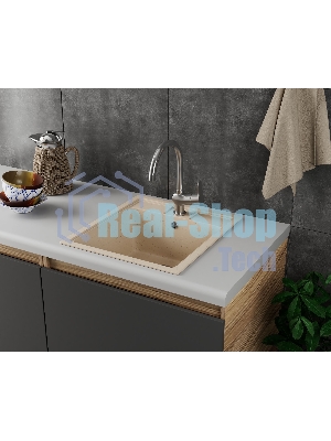 Мойка для кухни BAU Stil Sand 45х50, выпуск с сифоном в комплекте, бежевый песок