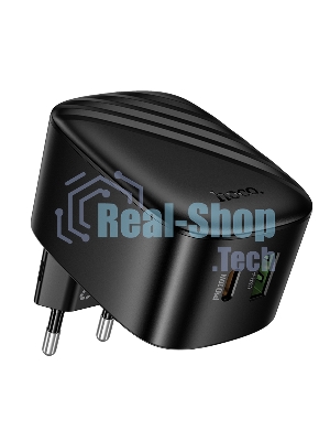 Зарядное устройство Hoco 20Вт, 3А, QC3.0/PD, 1xUSB, 1xType-C, CS101A, черный, коробка