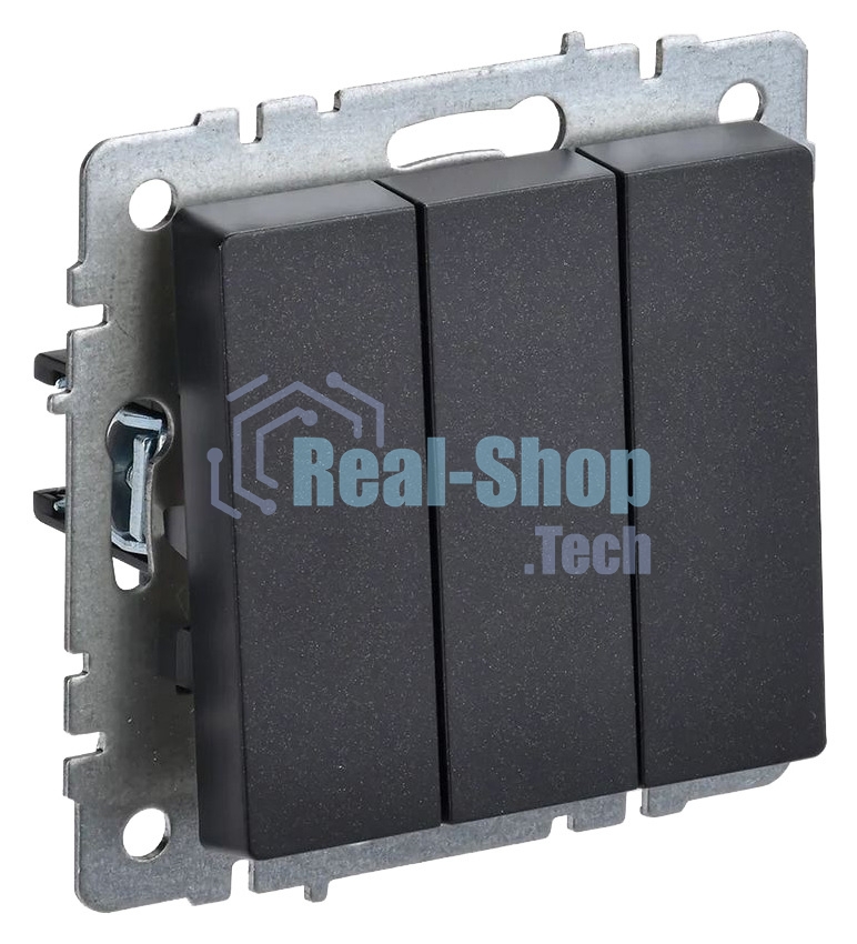 Выключатель 3-кл. СП BRITE ВС10-3-0-БрЧ 10А черный IEK BR-V30-0-10-K02