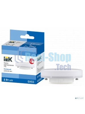 Лампа светодиодная IEK LLE-T80-8-230-65-GX53 T75 таблетка 8Вт 230В 6500К GX53
