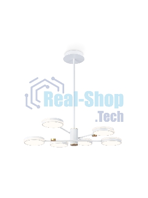 Подвесной светодиодный светильник Ambrella light FL51635/6 WH/GD белый/золото 3000K/4200K/6400K 50W D800*780 (Без ПДУ)
