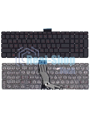 Клавиатура для ноутбука HP Pavilion 15-ab 15-ab000 15z-ab100 черная с красной подсветкой
