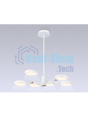 Подвесной светодиодный светильник Ambrella light FL51635/6 WH/GD белый/золото 3000K/4200K/6400K 50W D800*780 (Без ПДУ)