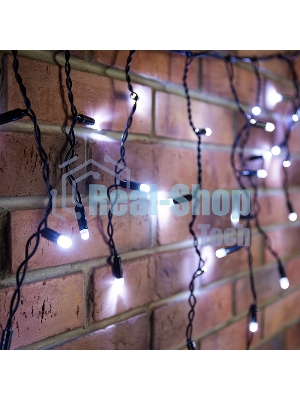Гирлянда Neon-night Айсикл (бахрома) светодиодный, 2,4 х 0,6 м, черный провод, 230 В, диоды белые, 88 LED