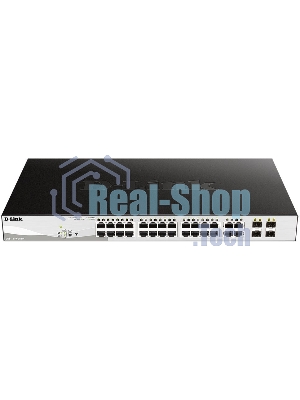Коммутатор D-Link DGS-1210-28MP DGS-1210-28MP/F 24G 24PoE+ 370W настраиваемый